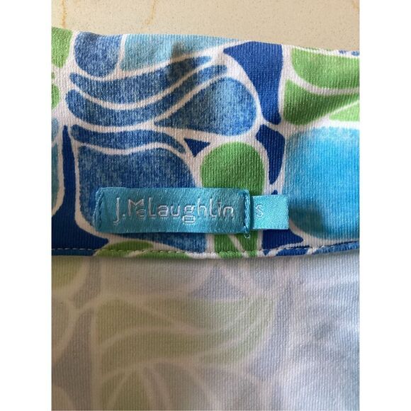 J. McLaughlin Feuilles Catalina Cloth Tunic Top Sz S Blue Green - Picture 3 of 6